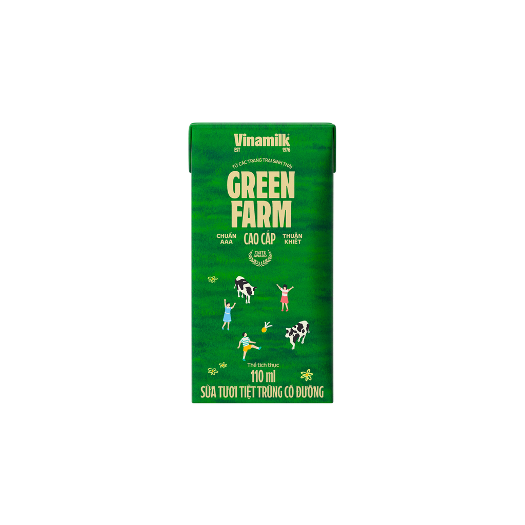 Sữa tươi tiệt trùng Green Farm có đường 110ml