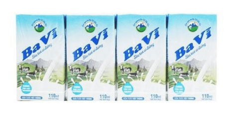 SỮA TƯƠI TIỆT TRÙNG BA VÌ CÓ ĐƯỜNG 110ML
