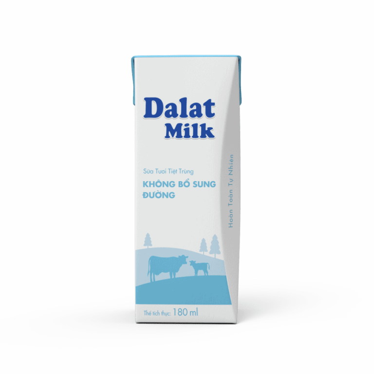 Sữa tươi tiệt trùng không đường Dalat Milk thùng 48 hộp 180ml