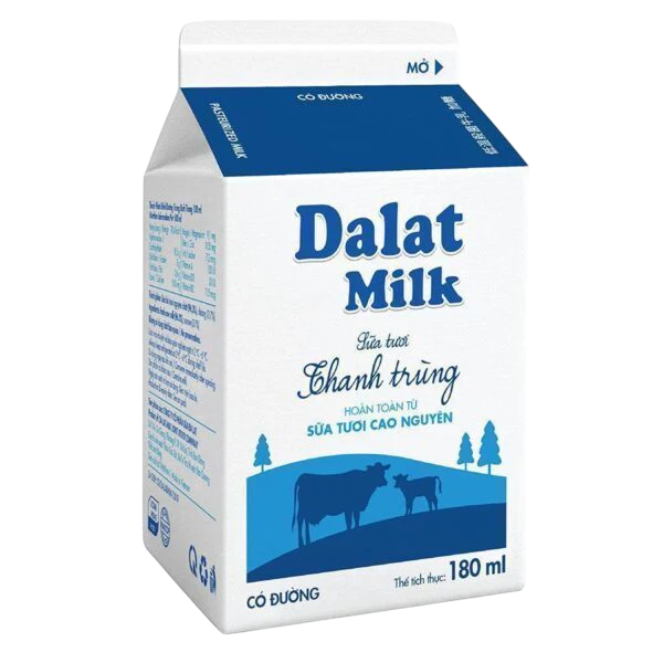 Sữa thanh trùng Dalat Milk có đường 180ml