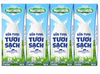 Sữa tươi sạch tiệt trùng Nutimilk, ít đường, 180ml